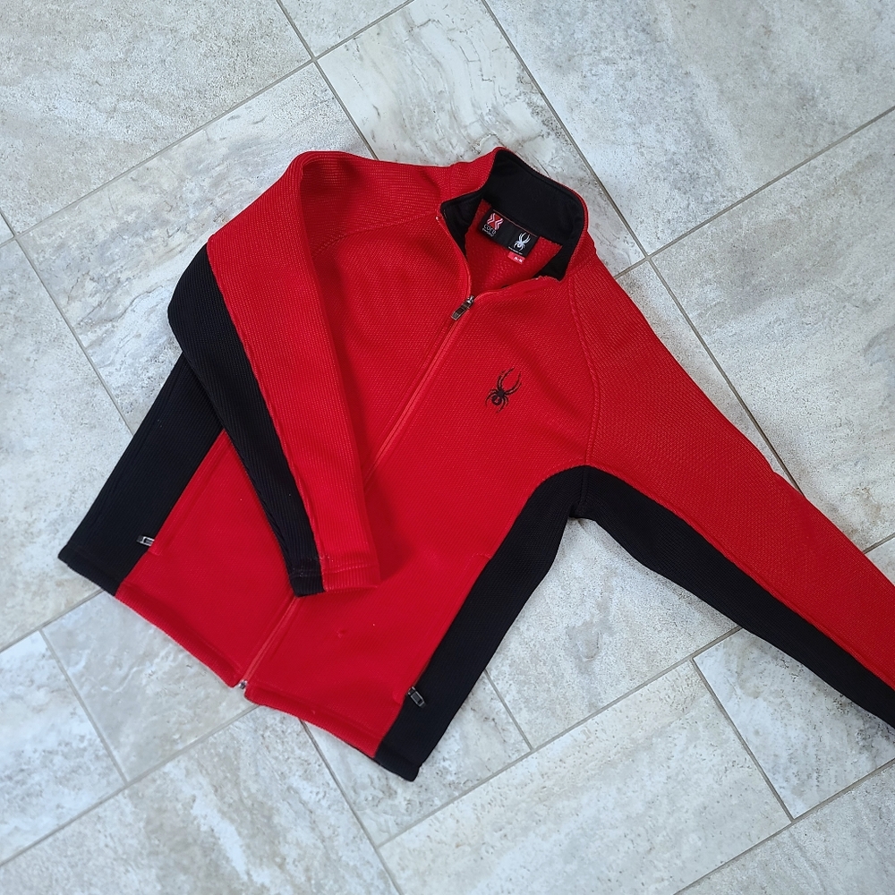 Spyder Men's Steller Full Zip Jacket Sweater, Racing Red Medium